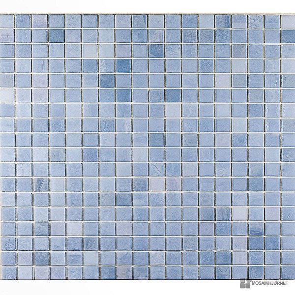 Glasmosaik isblå 1,5x1,5 mosaikhjørnet fliser, klinker og mosaik ...