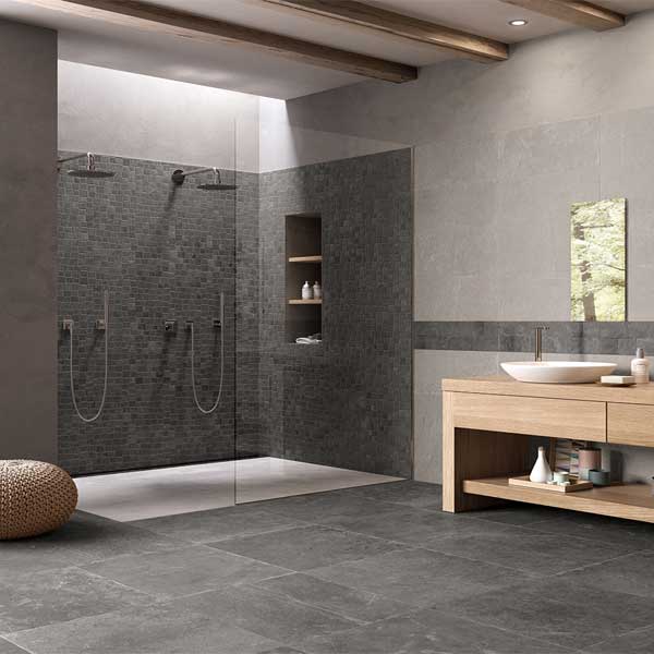 Lifetile black 30x60 mosaikhjørnet fliser, klinker og mosaik til ... Fliser badeværelse 30x60