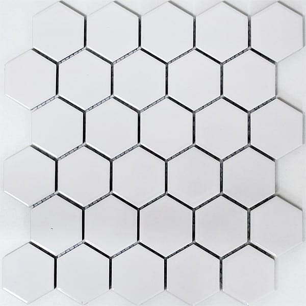 Hexagon Hvid Blank 5,1x5,9