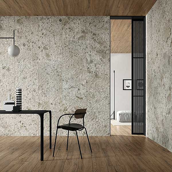 Cava Grå Blød keramisk flise i stenlook