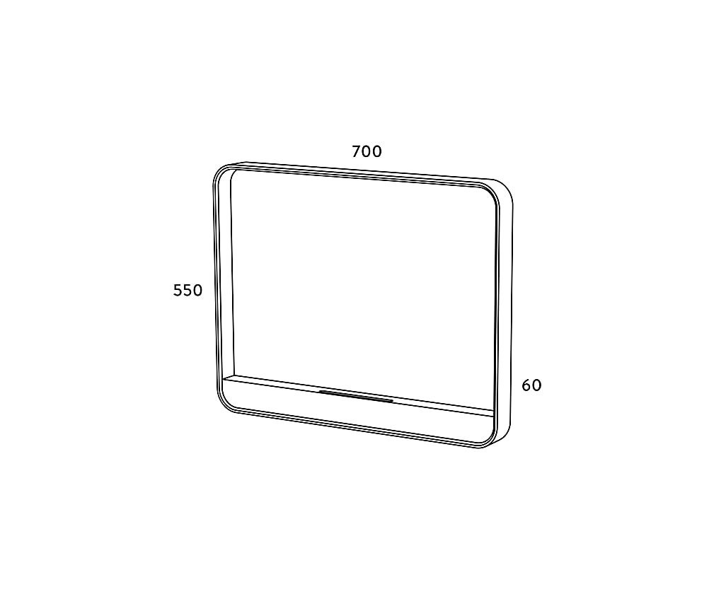 Refshale Spejl Grå 70x55