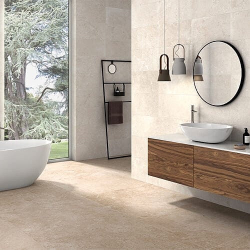 Sandsten Bone 60x60 Keramisk flise i sandstenslook