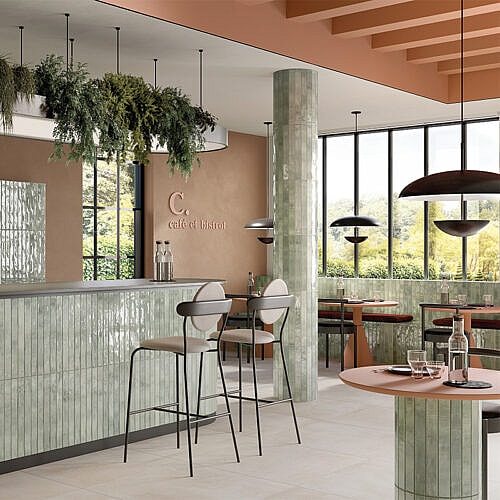 Broager Akvamarin Blank 4,8x45 sildebensfliser i hvidt murstenslook