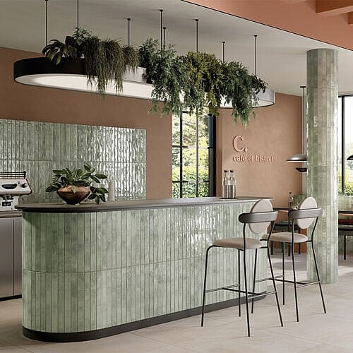 Broager Akvamarin Blank 4,8x45 sildebensfliser i hvidt murstenslook