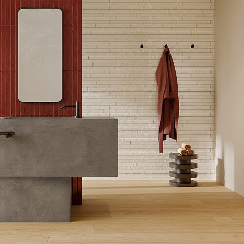 Broager Elfenben Blank 4,8x45 sildebensfliser i hvidt murstenslook