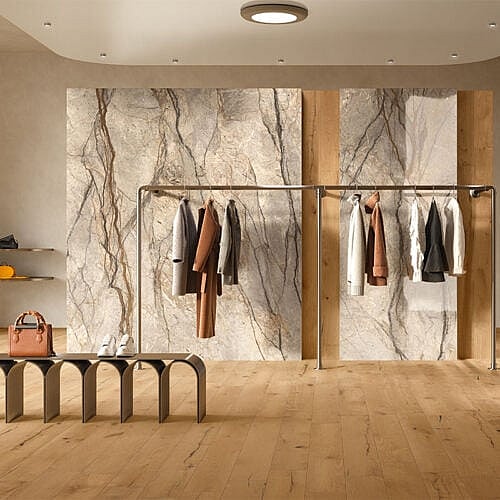 Brown Forest – keramiske fliser i brunt marmorlook