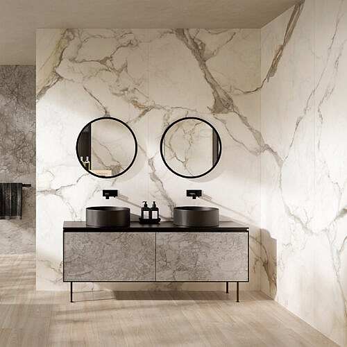 Calacatta 3D 60x120 keramiskflise i marmorlook