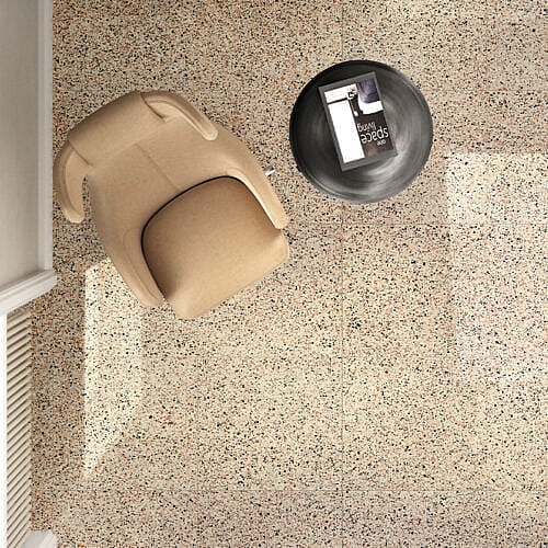 Isola Elfenben - Keramiske gulv- og vægfliser i terrazzolook.