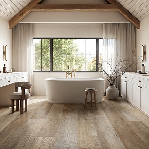 Jorvik Valnød 30×180 – keramisk gulvflise i nøddetræslook