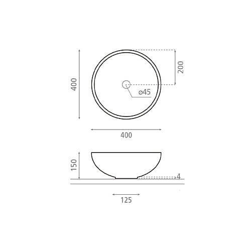 Lena Vask Hvid Ø40 produktmål