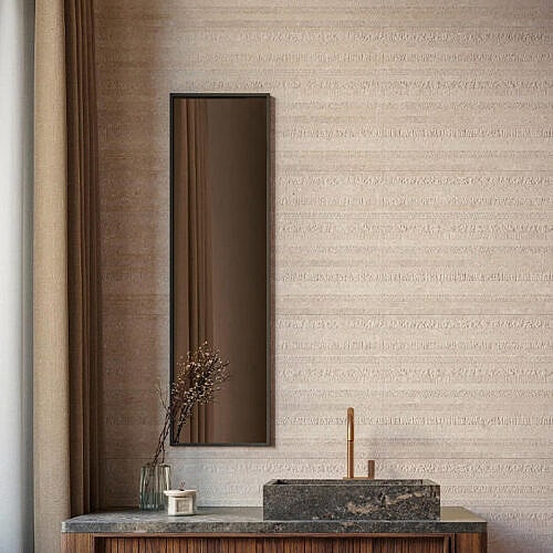 Limestone Coral Deco 45x120 - keramisk vægflise i kalkstenslook