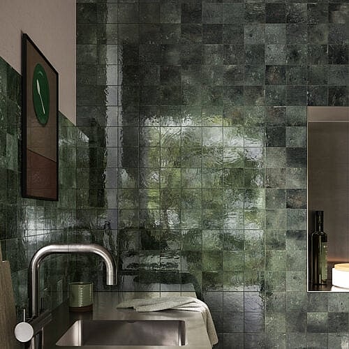 Zellige Skov grøn flise med et håndlavet udtryk