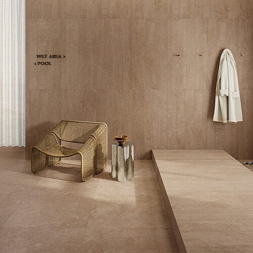 Moseløkken Rust keramisk flise i cementlook