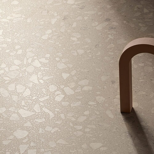 Nordic Pebble 3D Elfenben keramisk terrazzoflise
