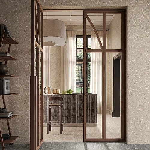 Nordic Pebble 3D Elfenben keramisk terrazzoflise