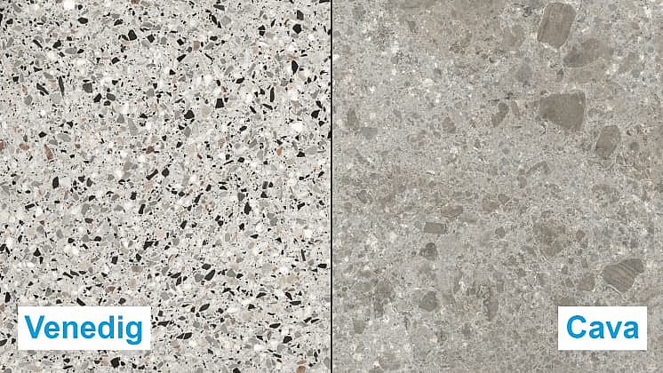 To nye fliseserier inspireret af den klassiske terrazzo