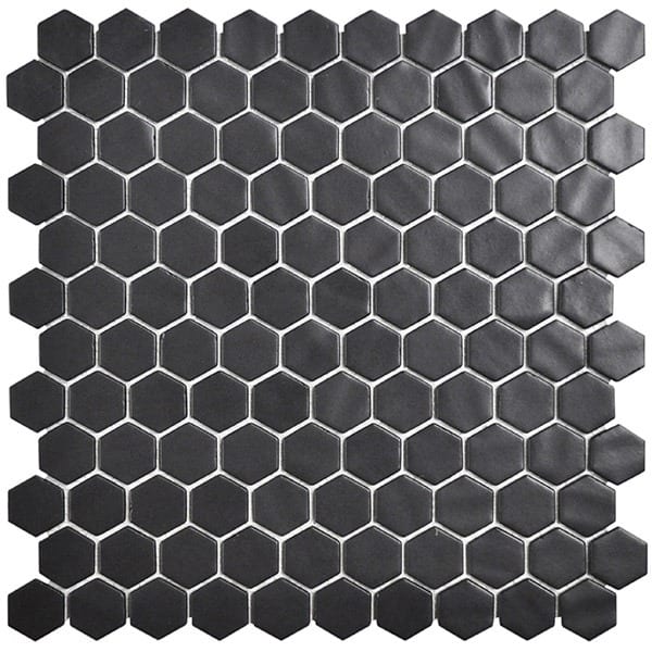 Kube sort 2,6x3 mosaikhjørnet fliser, klinker og mosaik til ... Gulv til sort køkken