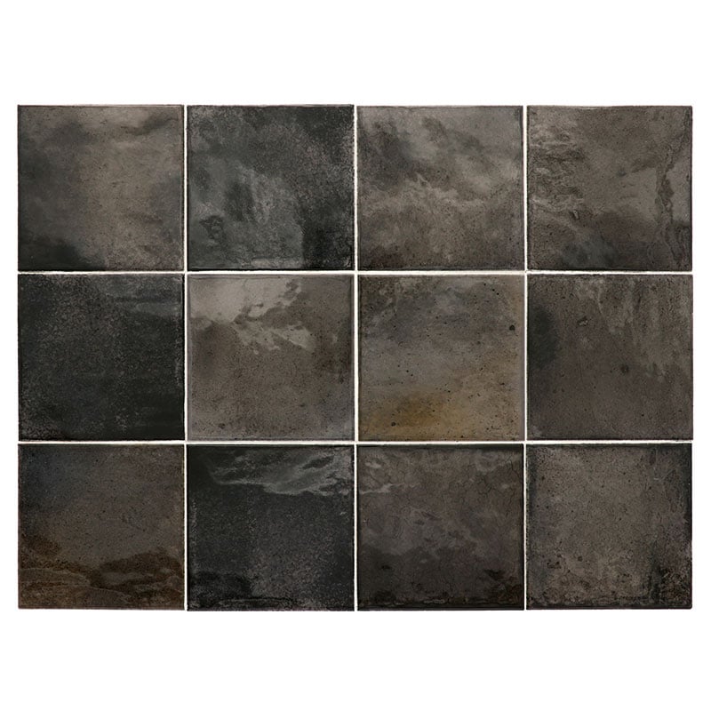 Sorte blanke vægfliser 10x10 - Boho -Mosaikhjørnet